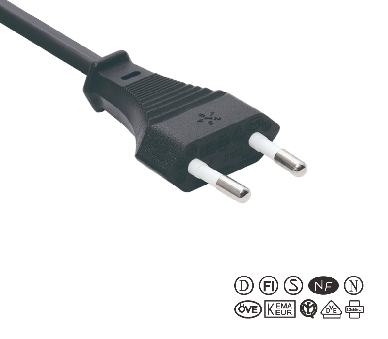 JT007/FY001 2,5A 250V europæisk standard to-benet stik