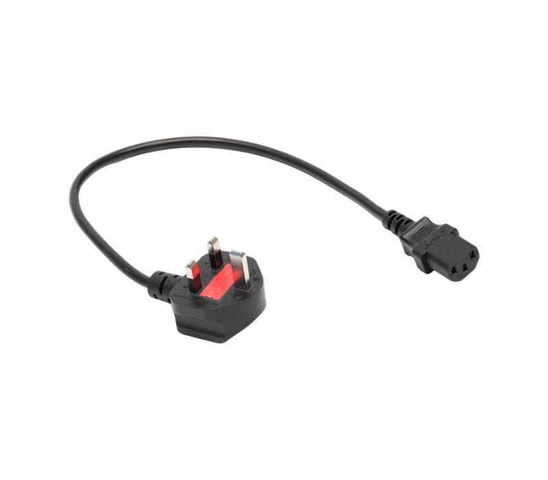 JT006A+JT-ST3 13A 250V britisk tre-benet stik med sikring monteret på IEC-stik C13