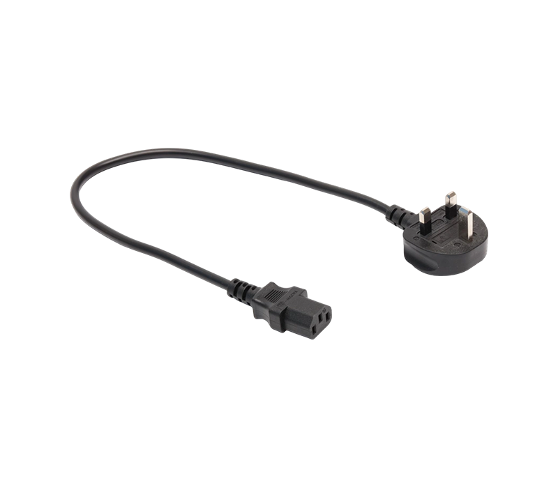FY006A+JT-ST3 13A 250V britisk trebenet stik med sikring monteret på IEC-stik C13