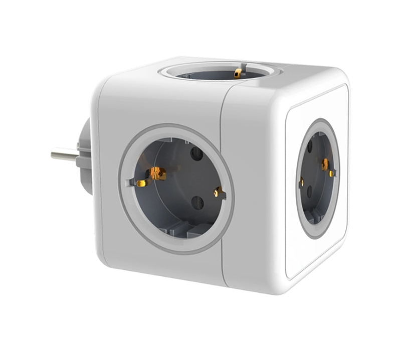 E01 Plug-in Cube Power Strip med 5 Euro-Style-udtag