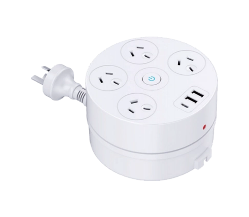 AU08 Kabelrulle Power Strip med optrækkelig ledning