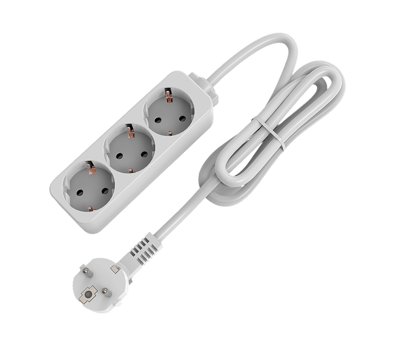 E09-3 Power Strip i europæisk stil med tre udtag