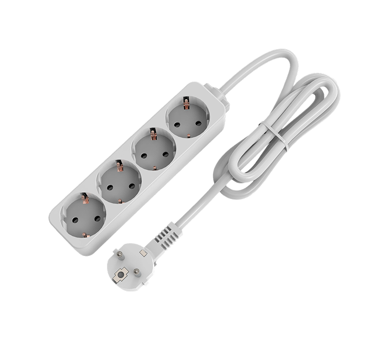 E09-4 Power Strip i europæisk stil med fire udtag