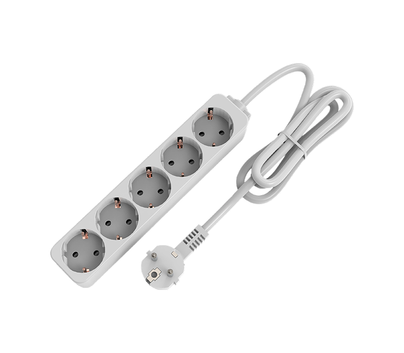 E09-5 Power Strip i europæisk stil med fem udtag